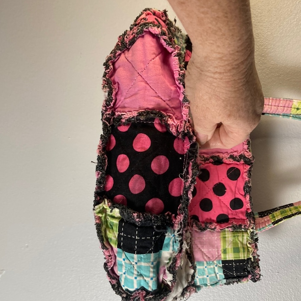 Patchwork Pink Tote Bag Sz Medium - image 5